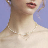 蝴蝶結領帶珍珠頸鍊