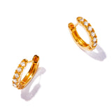 18K金半環鑽石耳環