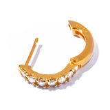 18K金半環鑽石耳環