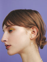 蝴蝶結領帶珍珠耳環