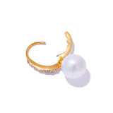 半環鑽永恆珍珠耳環