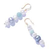 水光藍珍珠垂掛耳環