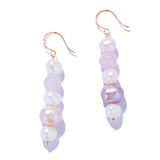 蜜桃光珍珠垂掛耳環