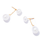 自然有機雙珍珠耳環