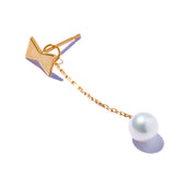 蝴蝶結領帶珍珠耳環