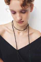 靛藍蕾絲珍珠項鍊