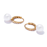 半環鑽永恆珍珠耳環