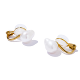 自然有機珍珠耳夾