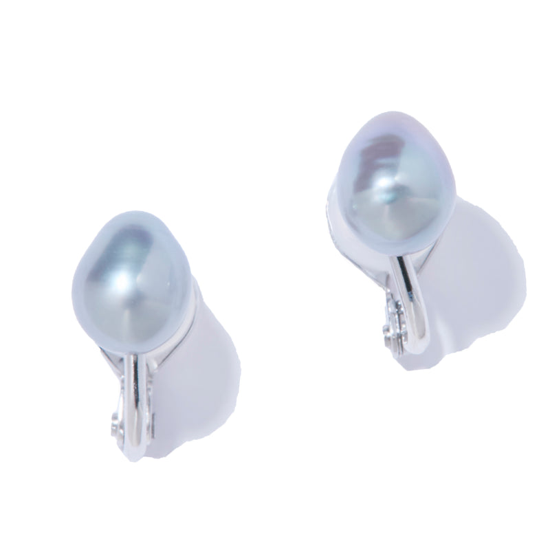 自然有機珍珠耳夾