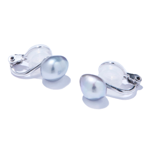 自然有機珍珠耳夾