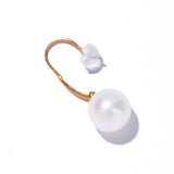 自然有機珍珠掛勾耳環 / 長耳環