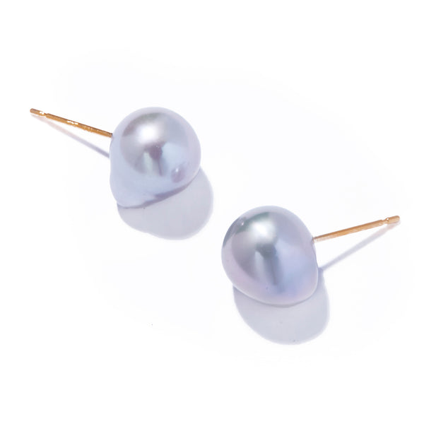 自然有機煙燻珍珠耳環