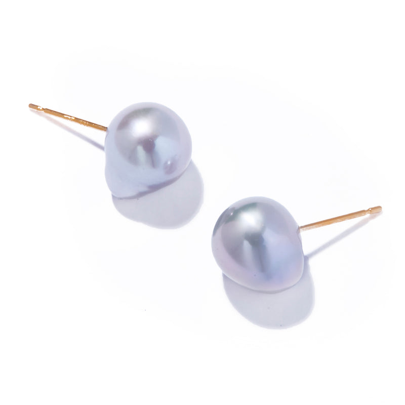 自然有機煙燻珍珠耳環