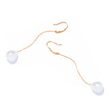 自然有機珍珠掛勾耳環 / 長耳環