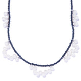 靛藍蕾絲珍珠項鍊
