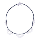 靛藍蕾絲珍珠項鍊